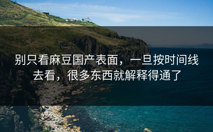 别只看麻豆国产表面,一旦按时间线去看,很多东西就解释得通了 第1张 别只看麻豆国产表面,一旦按时间线去看,很多东西就解释得通了 第1张