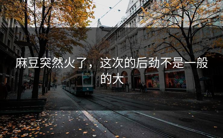 麻豆突然火了,这次的后劲不是一般的大 第1张 麻豆突然火了,这次的后劲不是一般的大 第1张