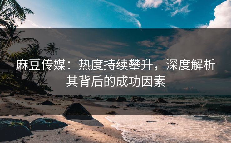 麻豆传媒：热度持续攀升，深度解析其背后的成功因素  第1张
