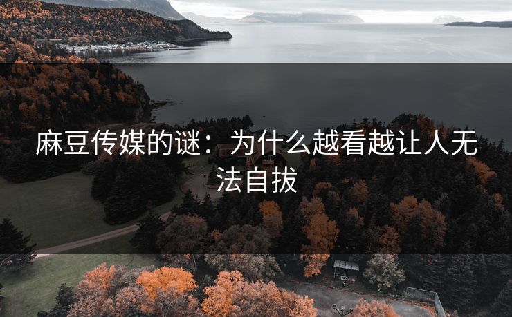 麻豆传媒的谜:为什么越看越让人无法自拔 第1张 麻豆传媒的谜:为什么越看越让人无法自拔 第1张
